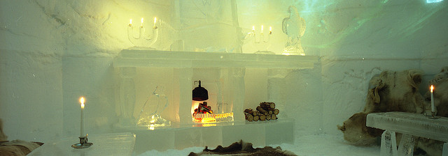 a room that is made entirely of ice