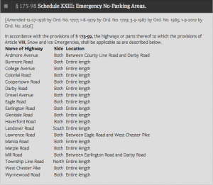 a screenshot of the very gray boring township codes